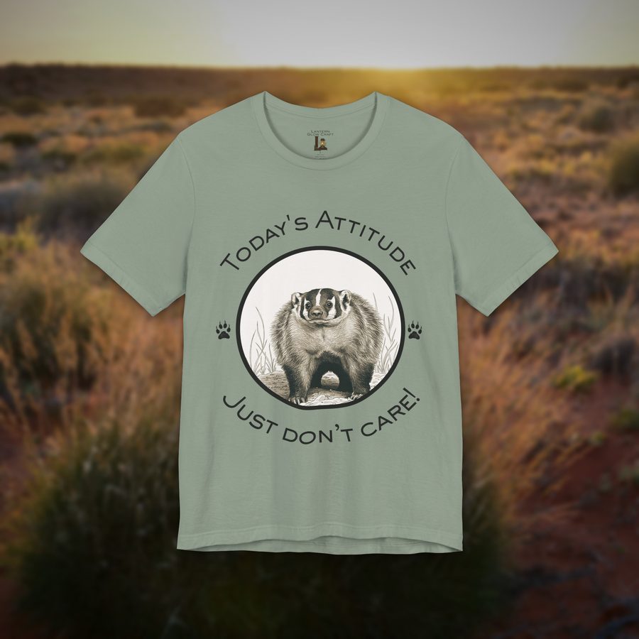 Today's Attitude: Just don't care tee in Sage