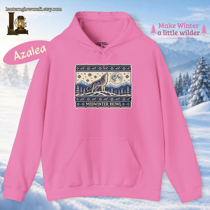 Midwinter Howl hoodie in Azalea